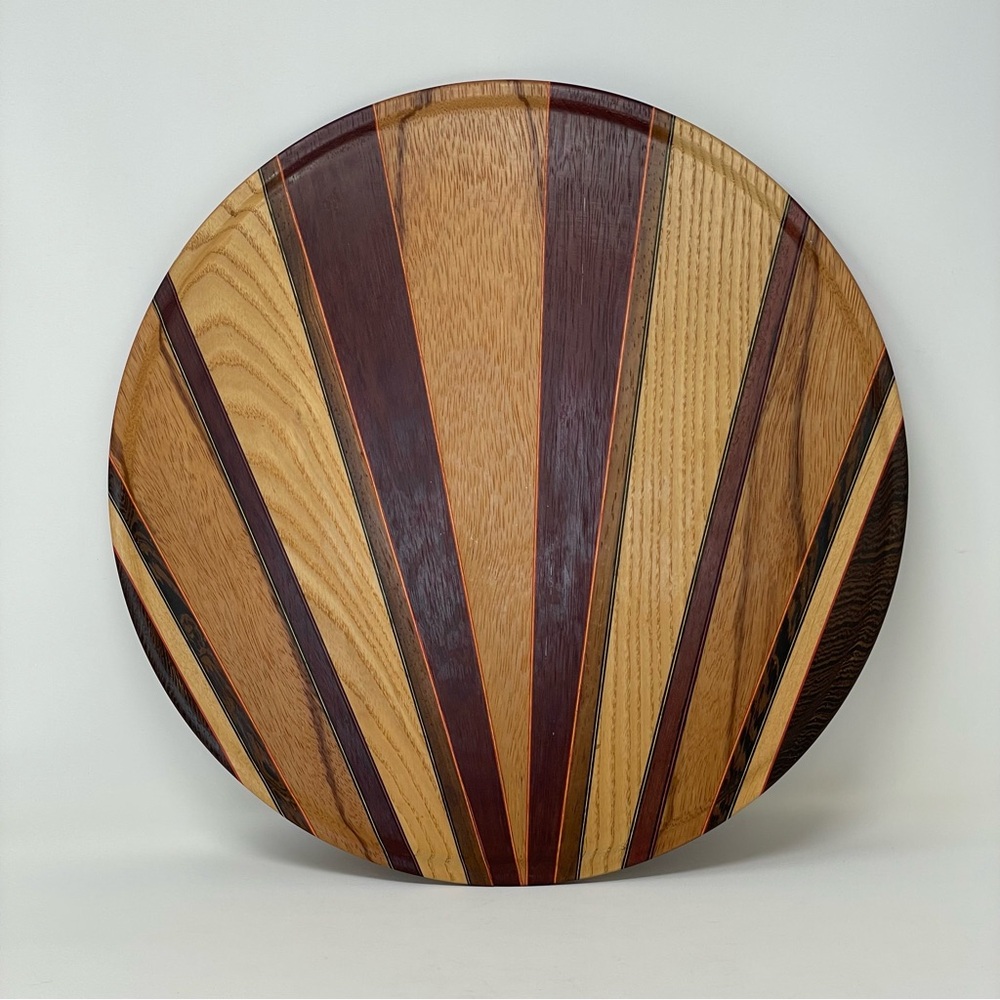 Wood Marquetry Handcrafted Lazy Susan Charcuterie Board